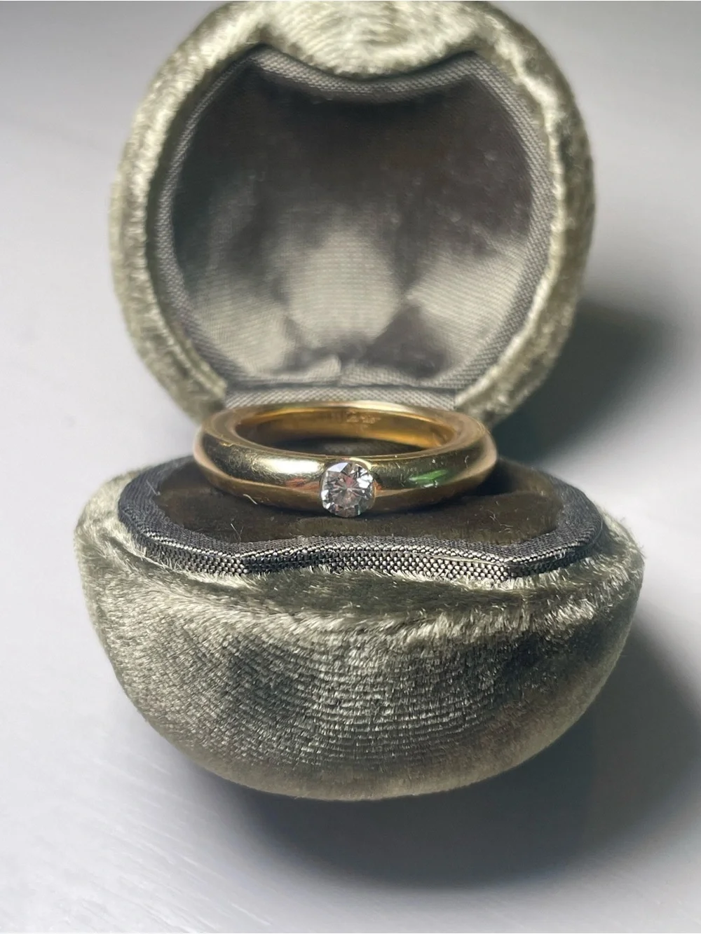 Vintage Cartier ellipse ring with .25 ct diamond